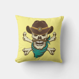 Cowboy Skull en Crossbones Kussen