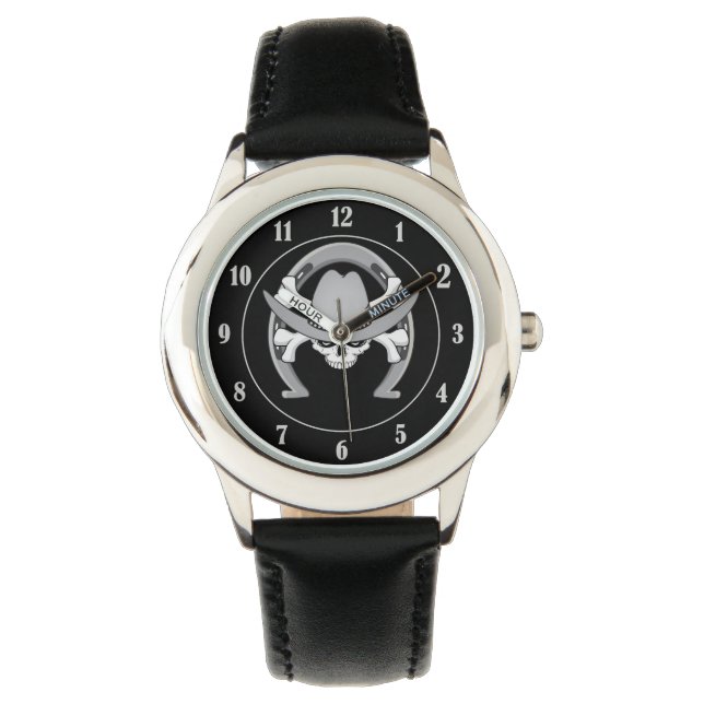 Cowboy Skull Hoefijzer Horloge (Voorkant)