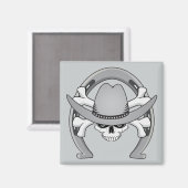 Cowboy Skull Hoefijzer Magneet (Voorkant / Achterkant)