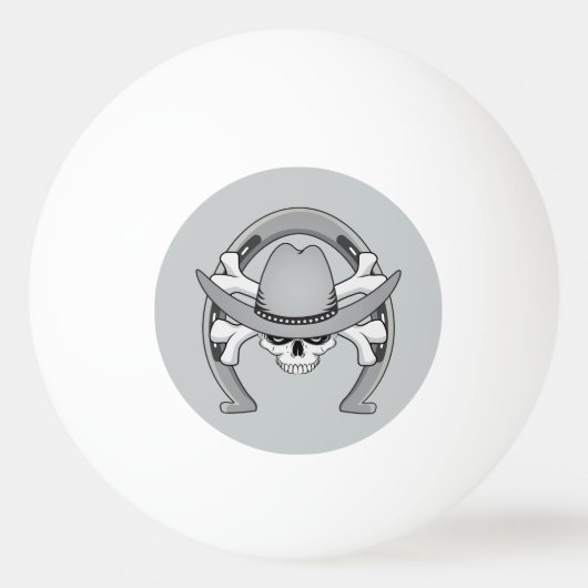 Cowboy Skull Hoefijzer Pingpongballen (Voorkant)