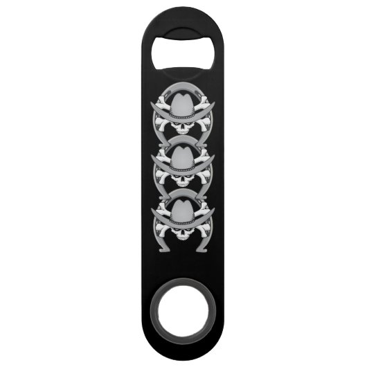 Cowboy Skull Hoefijzer Speed Flessenopener (Voorkant)
