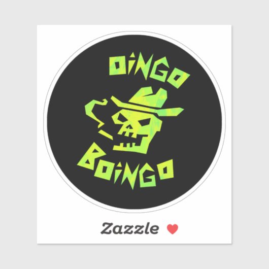 Cowboy skull oingo boingo large sticker (Vel)