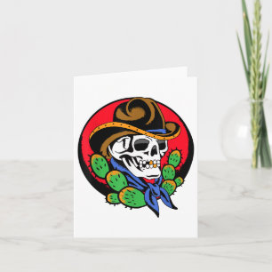 Cowboy Skull Western Traditioneel Tattoo Artiest T Kaart