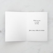 Cowboy Sneeuwman & Koe Kerstmis Winter Scène Feestdagen Kaart (Binnen)