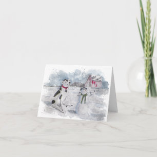 Cowboy Sneeuwman Vouw Kerstkaart Kaart