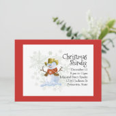 Cowboy Snowman Christmas Holiday Invitation (Debout devant)