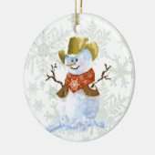 Cowboy Snowman Keramisch Ornament (Links)