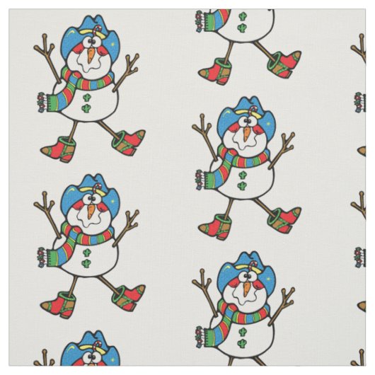 Cowboy Snowman Tissu de vacances (Échantillon)