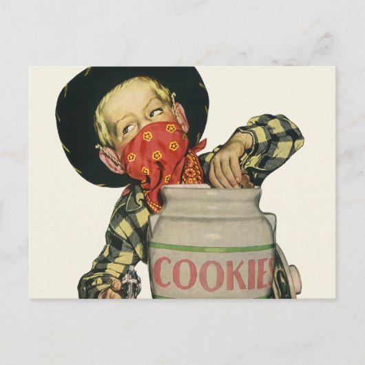 Cowboy Speelgoed Hand in de Cookie Jar Briefkaart (Voorkant)
