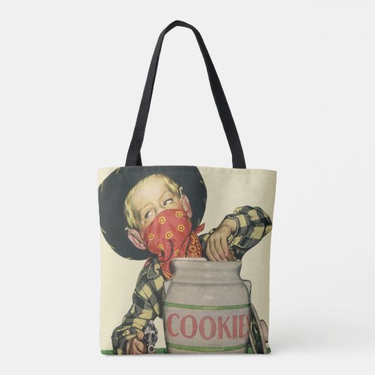 Cowboy Speelgoed Hand in de Cookie Jar Draagtas (Achterkant)
