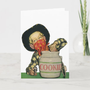 Cowboy Speelgoed Hand in de Cookie Jar Kaart