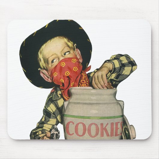 Cowboy Speelgoed Hand in de Cookie Jar Muismat (Voorkant)