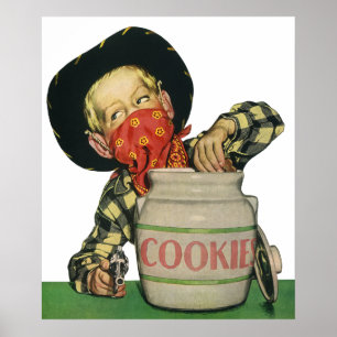  Cowboy Speelgoed Hand in de Cookie Jar Poster