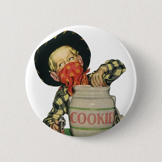  Cowboy Speelgoed Hand in de Cookie Jar Ronde Button 5,7 Cm (Voorkant)
