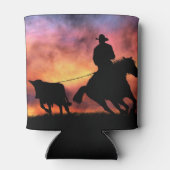 Cowboy Steer Roping off Horse Blikjeskoeler (Achterkant)