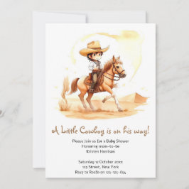 Cowboy-stijl rustieke jongen Baby shower Kaart