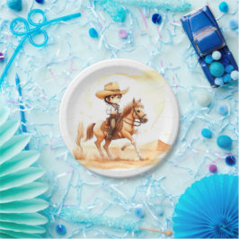 Cowboy-stijl rustieke jongen Baby shower Papieren Bordje
