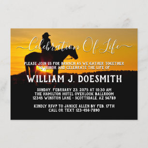 Cowboy Sunset begrafenisdienst Kaart