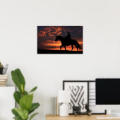 Cowboy Sunset Poster (Thuiskantoor)