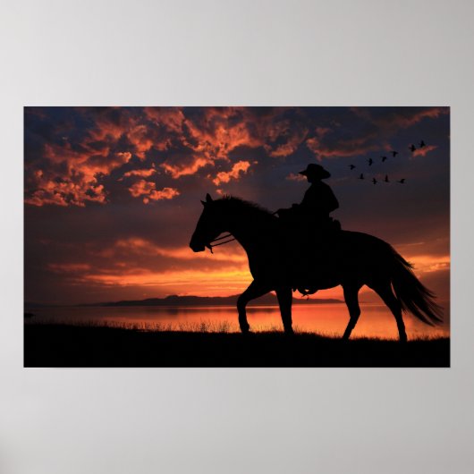 Cowboy Sunset Poster (Voorkant)