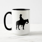 Cowboy sur cheval Silhouette Mug (Gauche)