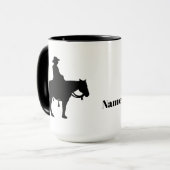 Cowboy sur cheval Silhouette Mug (Devant gauche)