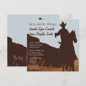 Cowboy sur Horse Country Western Faire-part de mar (Devant / Derrière)