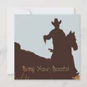 Cowboy sur Horse Country Western Faire-part de mar (Dos)