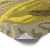 Cowboy sur Horseback Vintage voyage Poster (Coin)