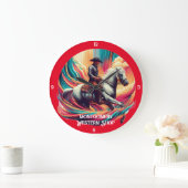 Cowboy te paard Vibrant Artwork Grote Klok (Huis)