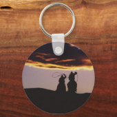 Cowboy Team met Lassoes Sleutelhanger (Voorkant)