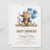 Cowboy Teddy Bear Baby Shower Invitation (Devant)