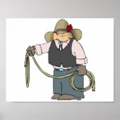 Cowboy Tenant Une Affiche Lasso (Devant)