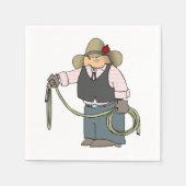 Cowboy Tenant Une Serviette En Papier Lasso (Devant)