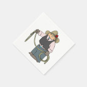 Cowboy Tenant Une Serviette En Papier Lasso (Coin)