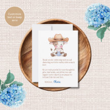 Cowboy Thema Baby Shower Bedankkaartjes