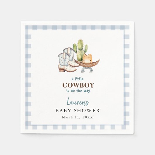 Cowboy thema Baby shower servetten (Voorkant)