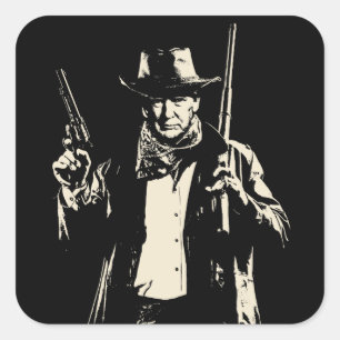 cowboy Trump klaar om sommige democraten te schop Vierkante Sticker