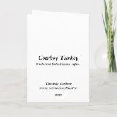 Cowboy Turquie - Carte (Dos)