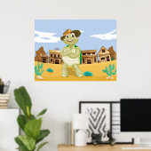 Cowboy Turtle Poster (Thuiskantoor)