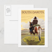 Cowboy (Uitzicht van achteren)South Dakota Briefkaart (Voorkant / Achterkant)