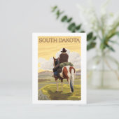 Cowboy (Uitzicht van achteren)South Dakota Briefkaart (Staand voorkant)