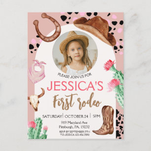 Cowboy Verjaardag 1e Rodeo Verjaardagsfeest Briefkaart