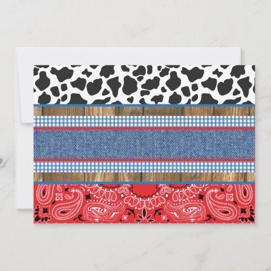 Cowboy Verjaardag Uitnodiging-Gezocht, Western The Kaart (Achterkant)