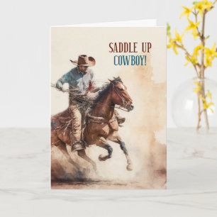 Cowboy-verjaardag Western-thema paardrijden Kaart