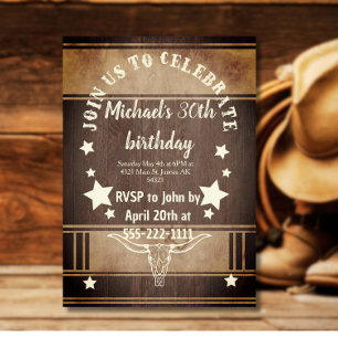 Cowboy verjaardagsfeest trofee  kaart