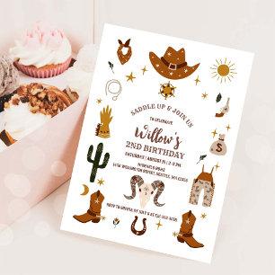 Cowboy Verjaardagsfeest Uitnodiging