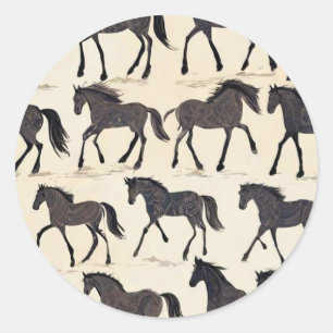 Cowboy Verjaardagsfeestje - Paard Ronde Sticker