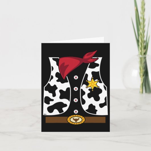 Cowboy Vest Western Sheriff Costume Cool Easy Hall Kaart (Voorkant)