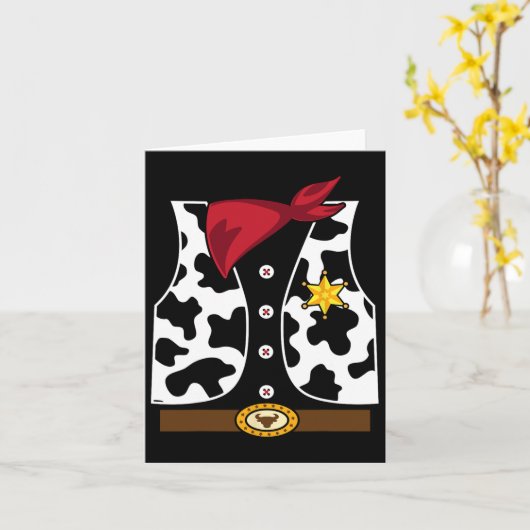 Cowboy Vest Western Sheriff Costume Cool Easy Hall Kaart (Gele Bloem)